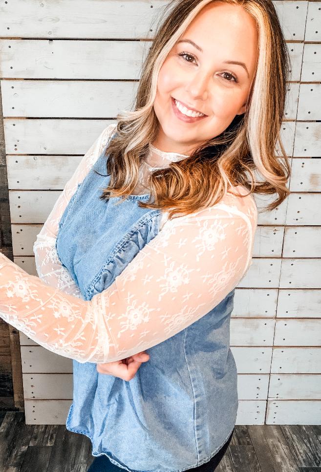 Chambray V Top